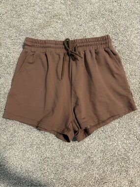 Automet Women's Brown Drawstring Lounge Shorts